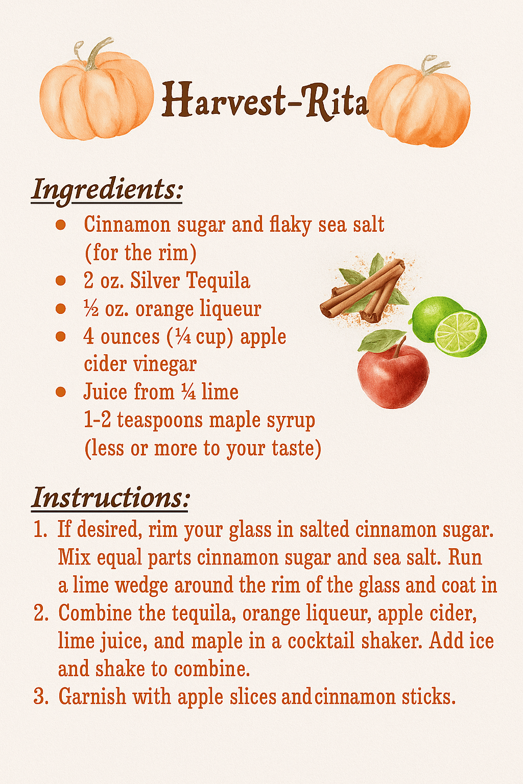 🍁 Sip of the Season: Harvest-Rita🍁 (No Alcohol Included)